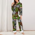 thumbnail image 2 of KLL Fishing Gnome Print Women's Long Sleeve Pajamas with Pants Sleepwear Loungewear 2 Set-X-Large, 2 of 7