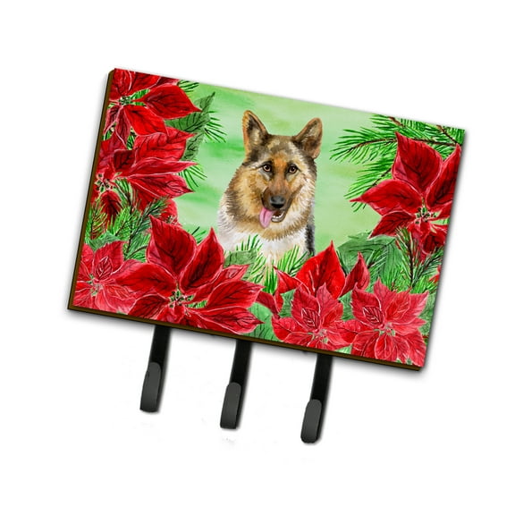 German Shepherd Poinsettas Leash or Key Holder