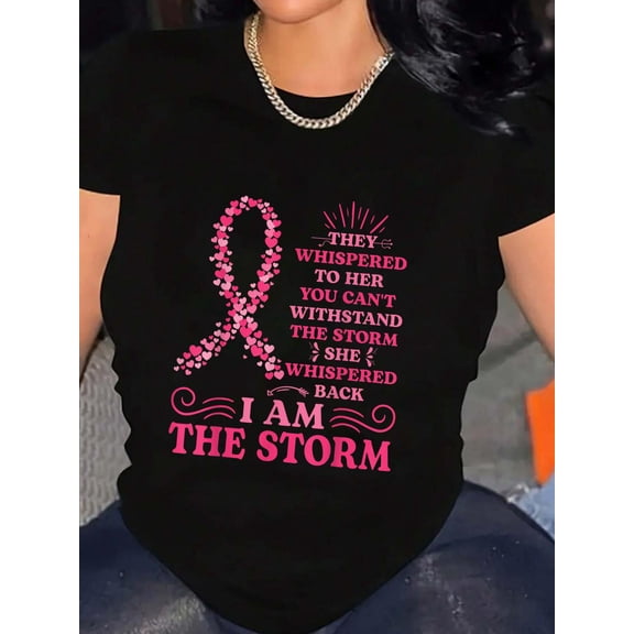 I'm The Storm Warrior Pink Ribbon Women Breast Cancer T-Shirt