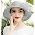 thumbnail image 4 of Organza Fascinator Hat for Women - Derby Cocktail Tea Party Sun Hat Wedding Bridal Flower Church Hat, 4 of 5