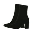 thumbnail image 2 of Bnwani Womens Boots New Fall Winter Fashion Pointed Toe Thick Chunky High Elastic Boot Black Size 4.5, 2 of 7
