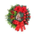 thumbnail image 2 of Corona navideña para puerta, decoración navideña, adorno colgante con vegetación, guirnalda de bolas navideñas para puerta de entrada, accesorio Rojo 30cmx30cmx8cm, 2 of 8