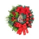 thumbnail image 2 of Corona navideña, decoración navideña, corona de bolas navideñas artificiales para la puerta de entrada (tienda) Rojo 30cmx30cmx8cm, 2 of 9