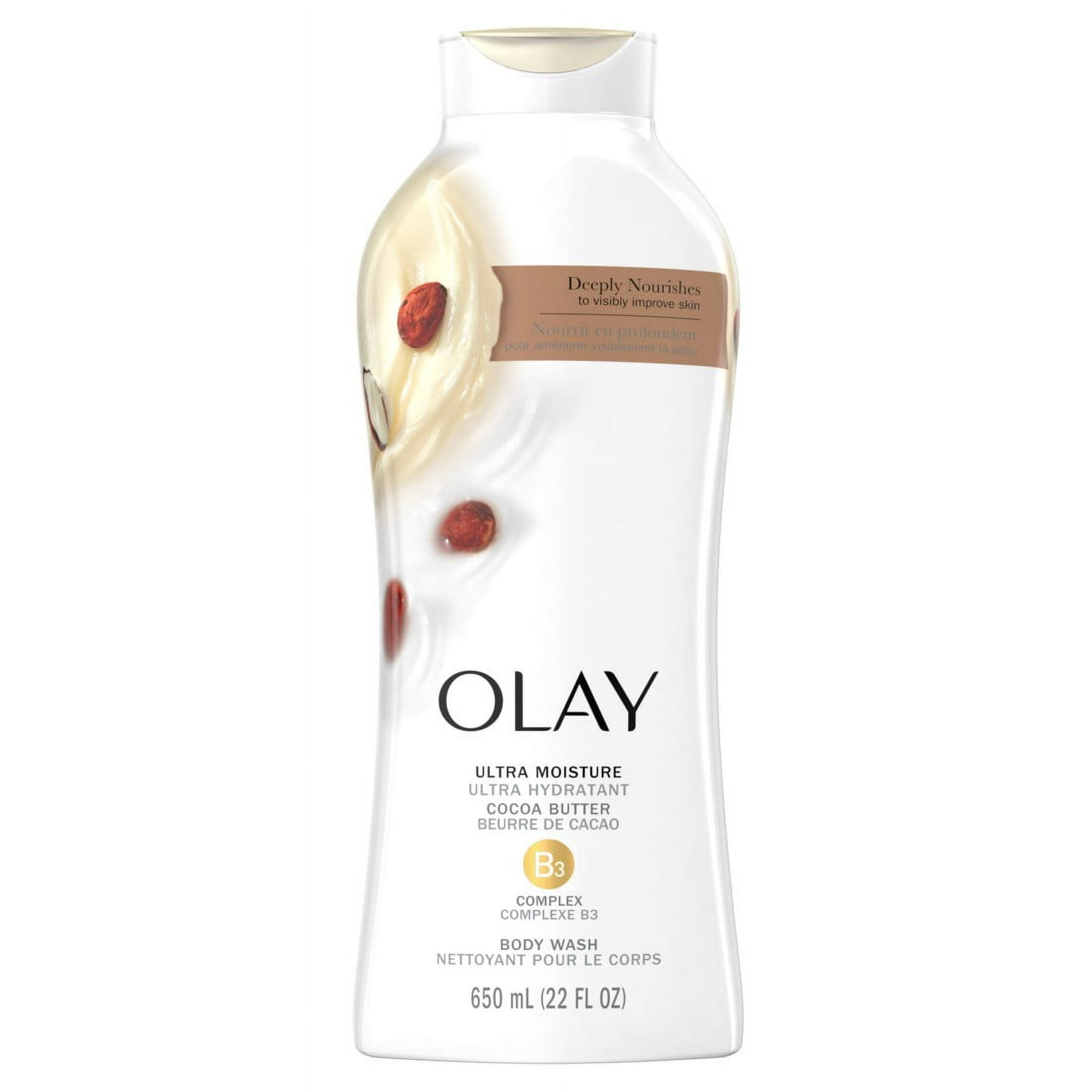 Olay Body Wash Ultra Moisture Cocoa Butter 22oz (Pack of 3)