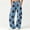 Blue, variant on Womens Trendy Graphic Sweatpants Casual Baggy Elastic Waist Drawstring Wide Leg Pants Black S-3XL