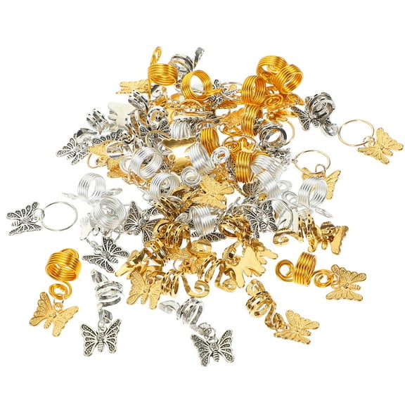 UNOMOR 60pcs Dreads Accessories with Assorted Color Butterfly Hair Jewelries for Women Decoration