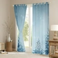 thumbnail image 3 of Manfei Blue Xmas Tree Curtains Pack of 2 (42x84 Each) for Kids, Winter Snowflake Curtains Blackout, Merry Christmas Theme Bedroom Curtains, Curtains Blackout Room Decor, 3 of 6