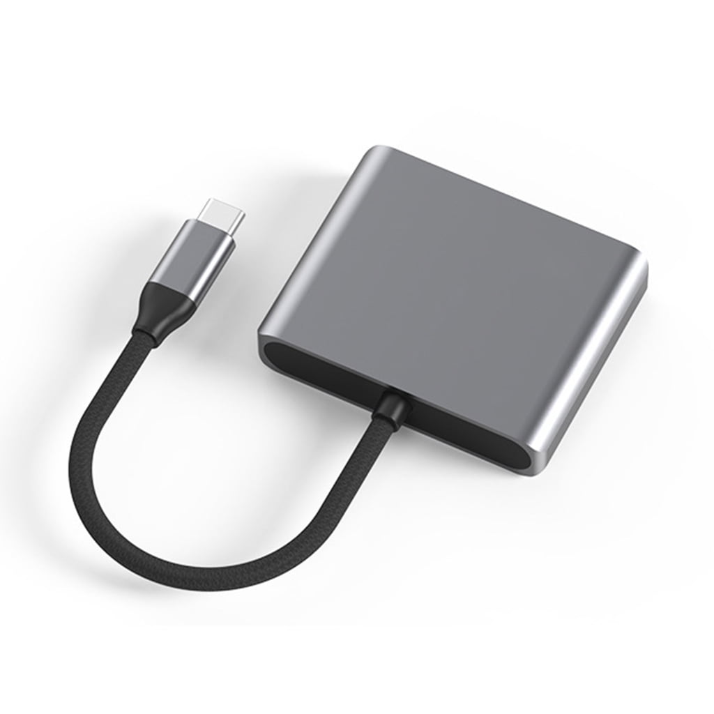 Sofullue 2-Port Multi Monitor Adapter USB C to 2 x HDMI-compatible Video Splitter USB Type C Hub Dual 4K 30Hz or 4K 60Hz for PC