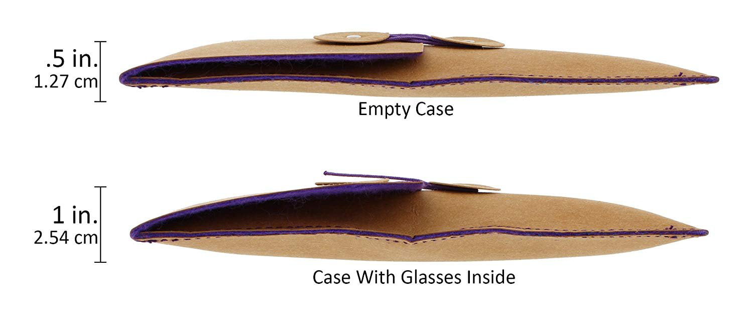 Valrose Jacron Eyeglass Case, Ultra Slim Glasses Case With String Tie  Closure, Black 