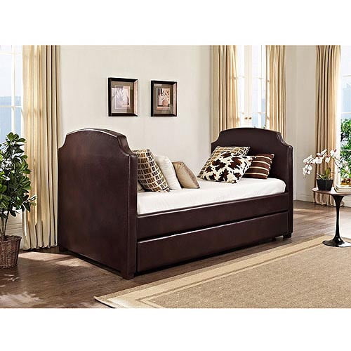 maison daybed and trundle vintage espresso faux leather