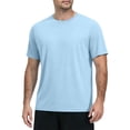 thumbnail image 2 of TOMVIGX Workout Shirts for Men Short Sleeve Quick Dry Uv Protection Fishing Gym Shirts Lightweight Breathable Crew Neck Moisture Wicking Shirts Light Blue XL, 2 of 6