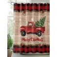 thumbnail image 2 of Christmas Truck Shower Curtain Set, Waterproof Shower Curtains for Bathroom, Winter Xmas Tree Farmhouse Snowflake Plaid Washable Fabric Cloth Bath Curtain for Bathtub with Hooks 66x72 Inches, 2 of 6