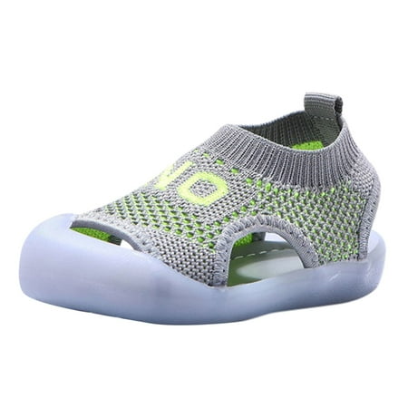 

EIALIVE Boys Shoes Breathable Girls Toddler Mesh Kids Beach Baby Sandals Soft Baby Shoes Grey 18