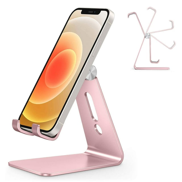Soporte para teléfono celular OMOTON C2, soporte de escritorio de aluminio, oro rosa