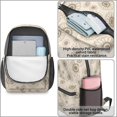 thumbnail image 4 of Sunflower White Pattern 17" Waterproof Oxford School Backpacks for Teens, S-Shape Padded Straps, for School, Travel, Hiking, Camping, 4 of 5