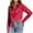 Red, variant on Utoimkio Women's Button Down Shirts Solid Color Dress Shirt Long Sleeve V Neck Blouses Casual Work Tunic Tops for Women