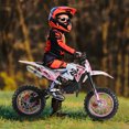 thumbnail image 6 of Happydeer 49cc Kids Dirt Bike, Gas Power Off Road Mini Motorcycle, Mini Bike with 10 inch Anti-slip Tires Front Rear Disc Brakes, Pull Start, 2-Stroke, Speeds up to 40km/h (Pink), 6 of 8