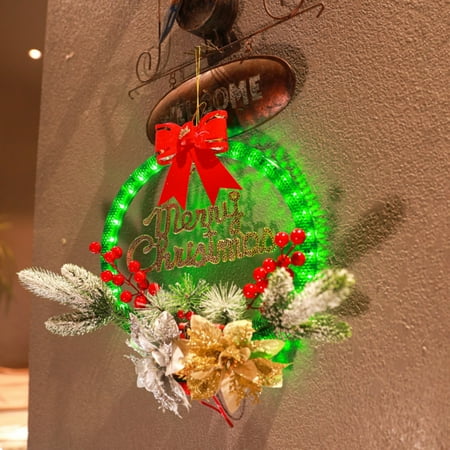 

Christmas Decoration 1 Pc Exquisite and Lovely Christmas Wreath Decoration Small Night Light LED Ambient Light Silver Gold Flower Design
