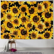 BCIIG  Sunflower Gifts Blanket, Double Sided Print Throw Soft Warm Lightweight Blanket for Women Birthday Christmas, Home Living Room Decor Black