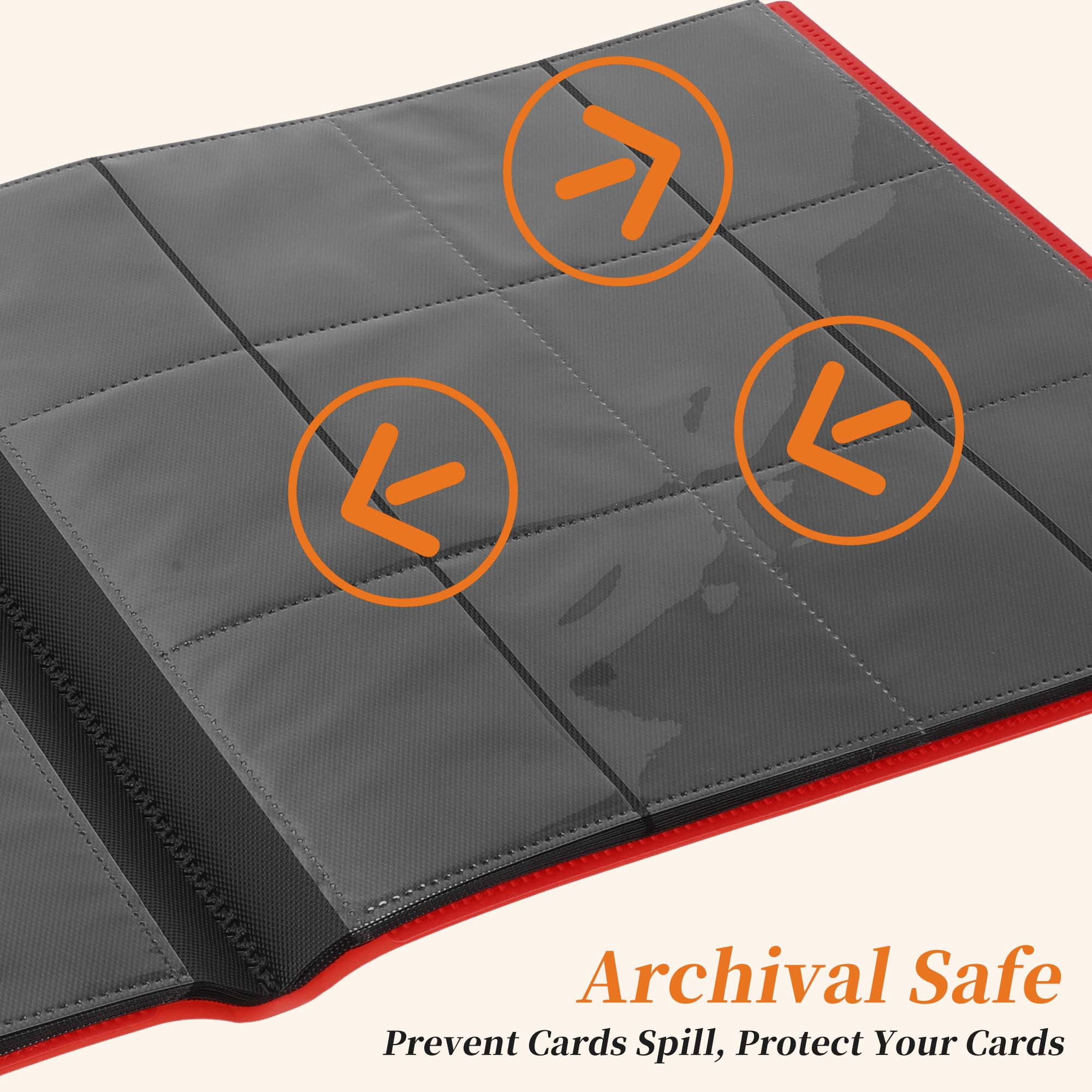 Unique Bargains Card Binder with 12 Pockets and 20 Pages for 480 Card Capacity ["Red"]
