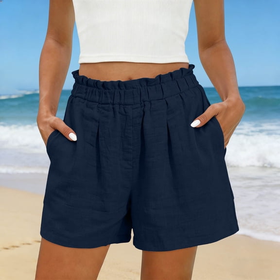 Womens Cotton Sweat Shorts Casual Summer Short Loose Elastic Waist Lounge Running Athletic Shorts with Pockets