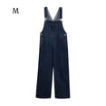 thumbnail image 1 of Pantalones vaqueros con tirantes para mujer Pantalones anchos sueltos Pantalones de pierna recta, Azul oscuro, M Sweethay AP001488-06B, 1 of 7