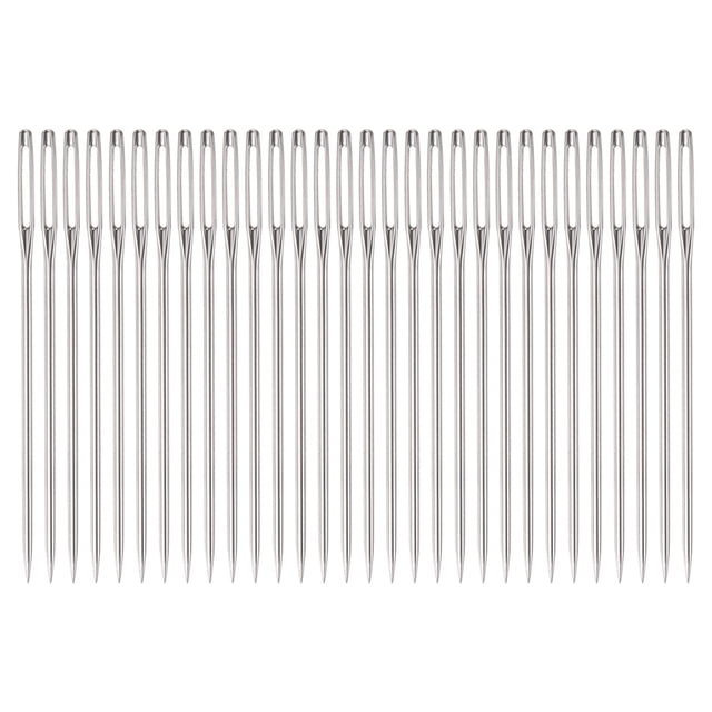Unique Bargains 30Pcs Large Eye Needles 2' Stitching Needle Hand Sewing Embroidery Needle for Leather Cross Stitch