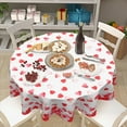 thumbnail image 6 of Valentine''s Day Tablecloth 70 Inch Round Romantic Pink and Red Love Hearts Table Cloth Valentines Day Table Cover for Party Kitchen Dining Room Home Decor, 6 of 6