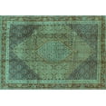 thumbnail image 1 of Ahgly Company Indoor Rectangle Medallion Turquoise Blue Traditional Area Rugs, 3' x 5', 1 of 4