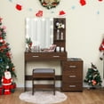 USIKEY Vanity Set with LED Lights, Charging Station, USB, 5 Drawers ...