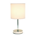 thumbnail image 2 of Nauru 11.81" Traditional Petite Metal Stick Bedside Table Desk Lamp In Chrome With Fabric Drum Shade, 2 of 7