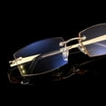 thumbnail image 3 of Womens Mens Rimless Reading Glasses Tinted Metal High Quality Readers, 3 of 3