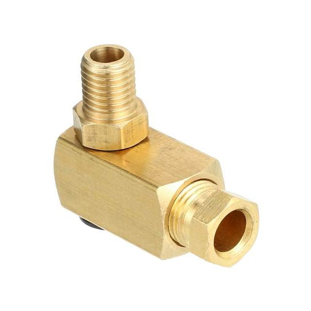1 Pc M8x1 Universal 90 Degree Elbow Swivel Rotating Brass Fitting Compression - Car Fitting Connector Adapter Fit 6mm - Brass Gold Tone