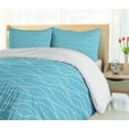 thumbnail image 5 of Ambesonne Waves Duvet Cover Set, Bicolored Curved Sea Lines, 2-Calking, Deep Sky Blue White, 5 of 7