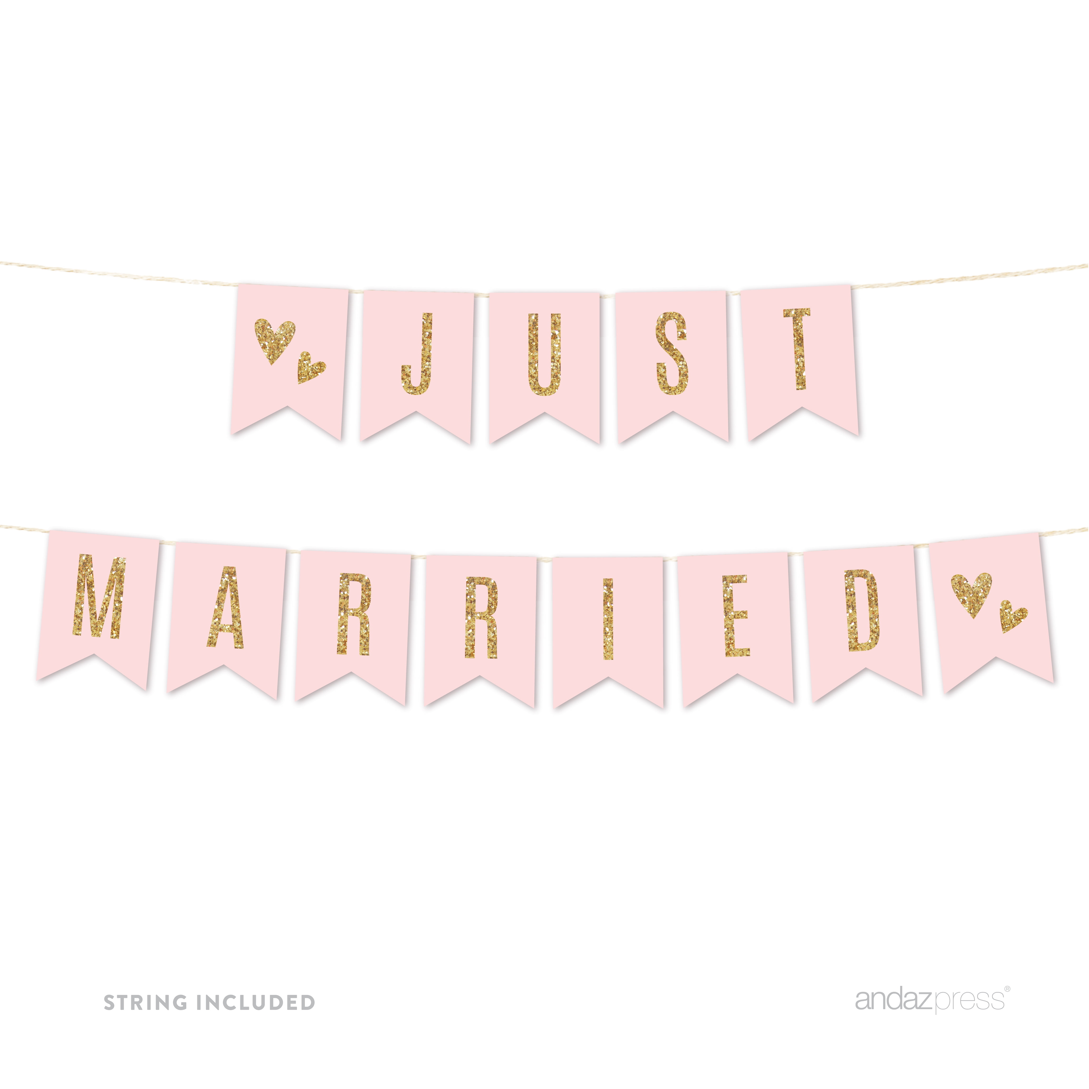 5' x 3' Just Married Wedding Flag Marriage Celebration Party Banner 