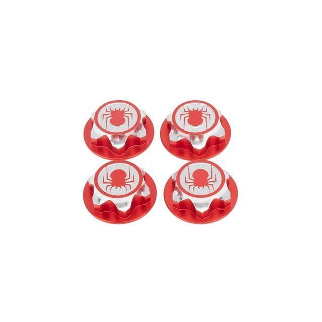 4pcs Wear-resistant Hex Wheel Nut Cover Center Anti-dust Lid for Caps Hubcap Sleeve Wrench Threaded Tyre Rim Good Sealing 1:8 Off-road RC Car Red