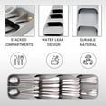 thumbnail image 2 of YOYTOO 2Pcs Kitchen Drawer Cutlery Organizer Silverware Organizer Utensil Storage Flatware Tray Holder, Gray, 2 of 8