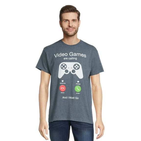 Games Calling Men's & Big Men's Graphic Tee with Short Sleeves, Sizes S-3XL