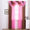 thumbnail image 3 of 15 Color Solid Sheer Voile Net Curtains/Drape/Panel/Scarf/Valance, Swag Swags, Swags with Tassle Assorted Door Window for Living Room Bedroom Kitchen Patio Villa Parlor Sliding Door, 3 of 3
