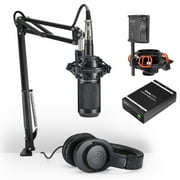 Audio-Technica AT2035PK Mic Podcasting Pack w/ Knox Phantom Power Supply Bundle