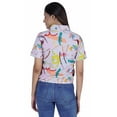 thumbnail image 4 of Moomaya Printed Short Top For Women Summer Casual Zip Collar Tee T-Shirts, 4 of 8