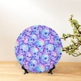 thumbnail image 6 of Zufioo Blue Skull Daisy Print Bone China Decorative Plate, Ceramic Dinner Plate with Stand Ceramic Decoration Homewares-7in, 6 of 6
