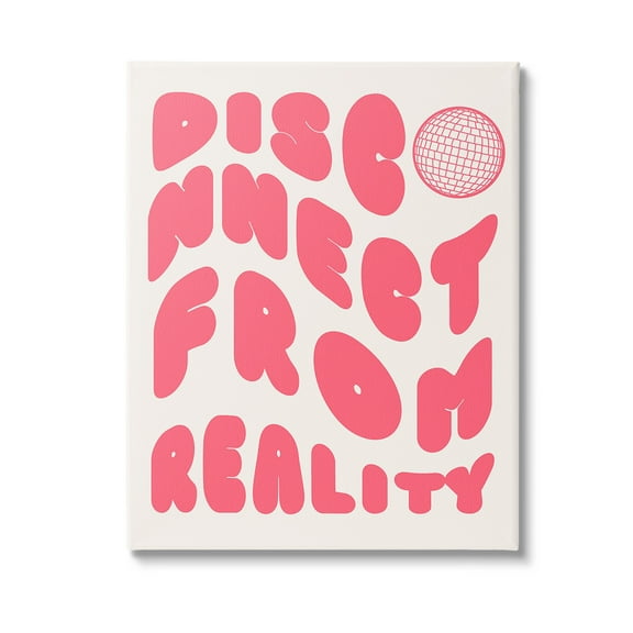 Stupell Industries Disconnect From Reality Typography Painting Gallery Wrapped Canvas Art Print Wall Art, 16 x 20