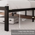 thumbnail image 4 of Honfach Full Size Metal Platform Bed Frame with Faux Leather Upholstered Button Tufted Headboard, Black, 4 of 9