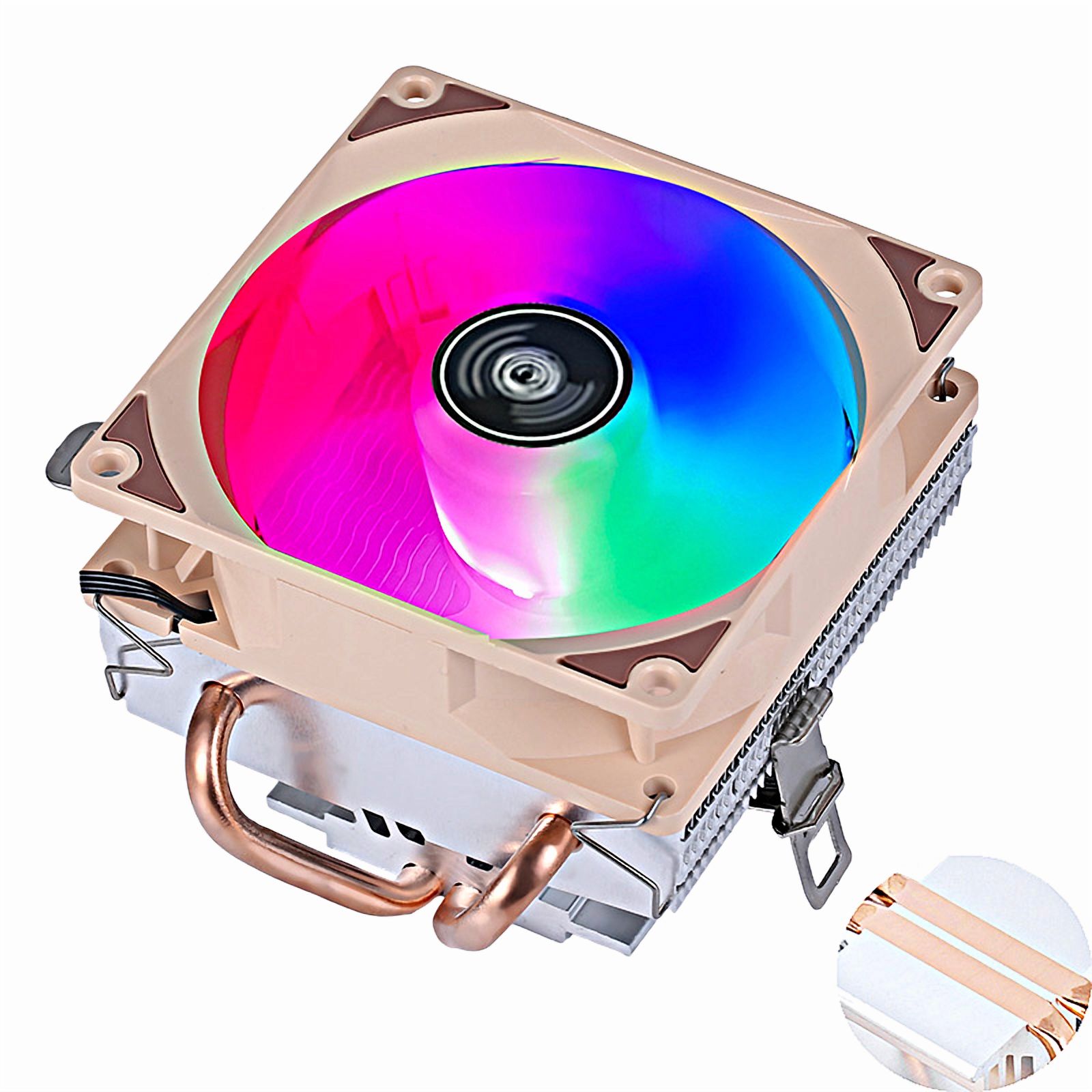 PC Air-cooled CPU Cooling Fan Efficient Cooler 2 Heat Pipe Radiator Suitable For Installing LGA775 115x 1200 1700 1356 1366 AMD