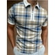 thumbnail image 1 of Plaid Polo camisa de los hombres Casual de talla grande manga corta Top foto Color S Eccomum PLS-Blue Plaid M, 1 of 3
