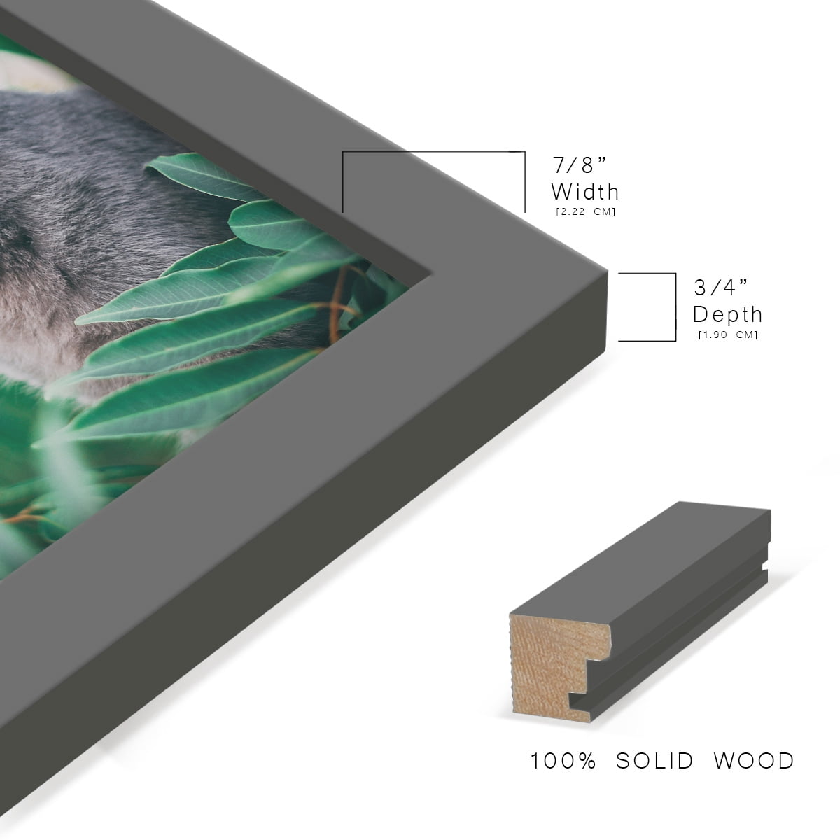 Modern 5 in. x 7 in. Grey Picture Frame (Set of 4)