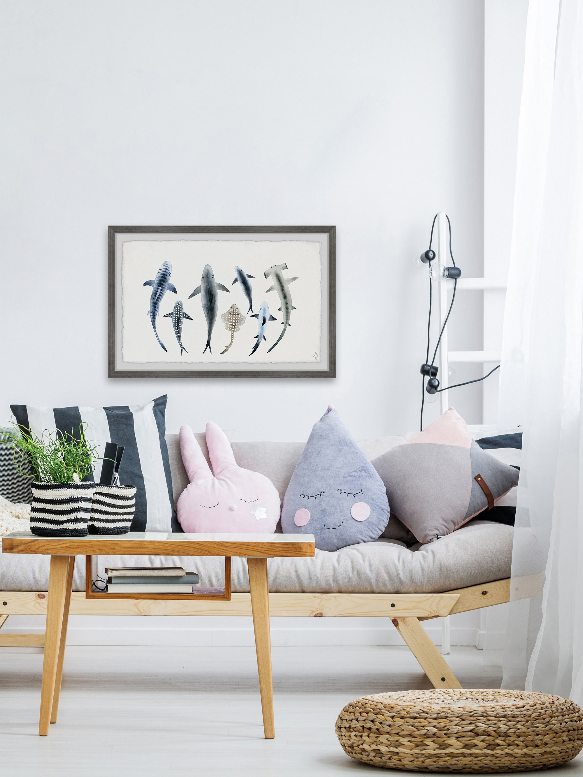 Marmont Hill Shark Types II Framed Wall Art