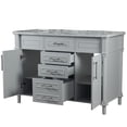 thumbnail image 3 of Bellaterra Home 800632-48DBN-LG 48 in. Double Vanity with Carrara Marble Top, Light Gray & White, 3 of 12
