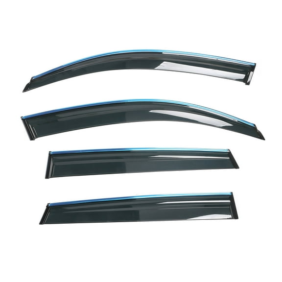 Ikon Motorsports Window Visors w/ Chrome Trims Compatible with 2009-2017 Audi Q5 8R PC Injection Side Window Vent Visor Deflector Rain Guard 4Pcs Set